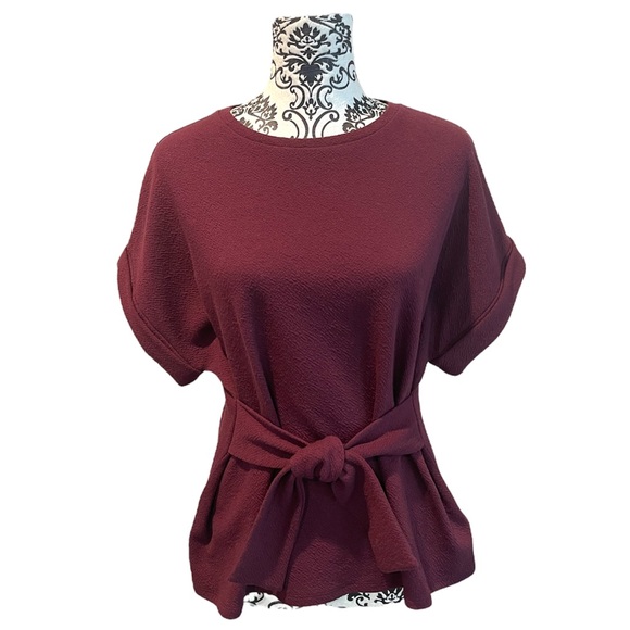 Express Tops - Express Textured Tie Waist Top